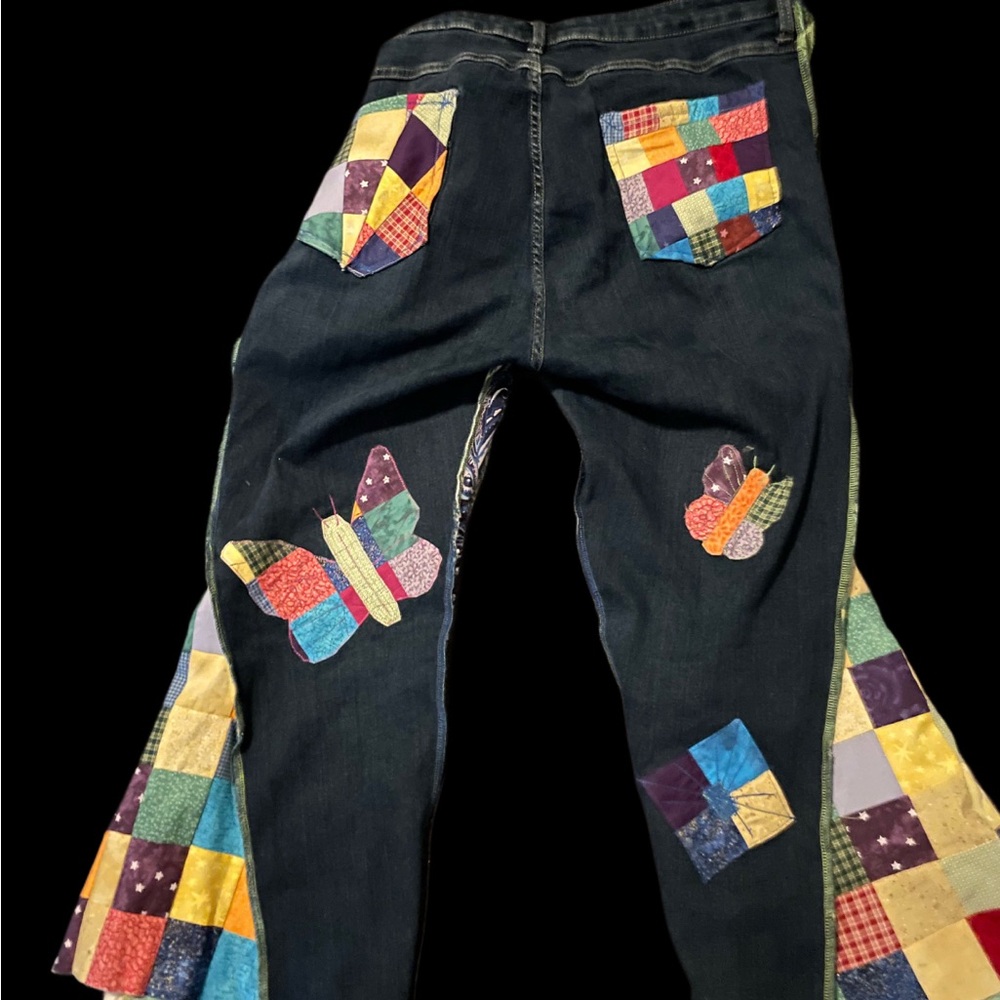 Patchwork Design Women's Jeans - image 2
